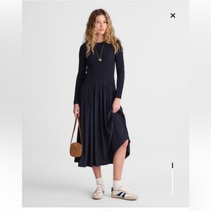 Madewell Ribbed Scoopneck Midi Dress